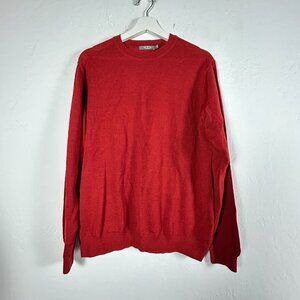 MFH Knits Mens Red Crew Neck Sweater Medium 100% Baby Alpaca Cozy Pullover New